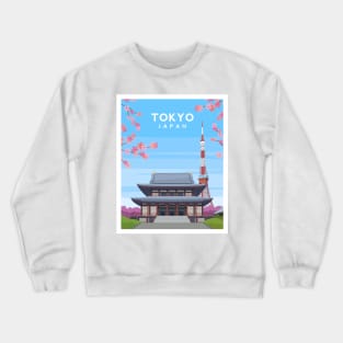 Tokyo Japan - Tokyo Tower and Zojoji Temple Crewneck Sweatshirt